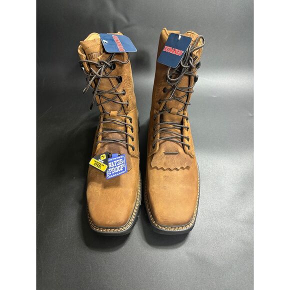 Durango New Maverick Men's Brown Leather Steel Toe WP EH Lace-Up‎ Work Boot 9M - Picture 1 of 10